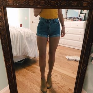 High waisted original denim shorts